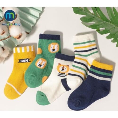 5 Pairs Animal Cartoon Cotton Baby Girl Childrens Socks For Kids Babies Accessories Newborn Boy Womens Socks Child Miaoyoutong