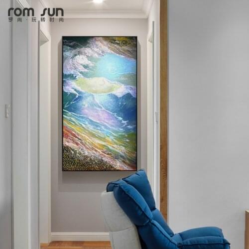 Abstract Colorful Canvas Painting Posters Print Seascape Wall Art Pictures For Living Room Bedroom Aisle Entrance Modern Decor