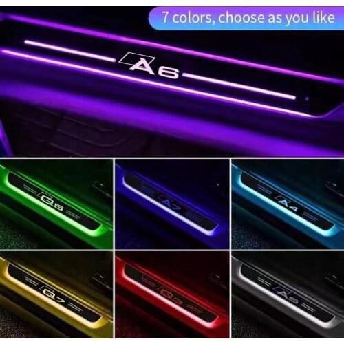 Car USB Power LED Welcome Pedal Light car Prevent scratches Pedal Sill Pathway lamp For audi a3 b6 a4 a5 a6 a7 a8 q3 q5 b8 q7 q8