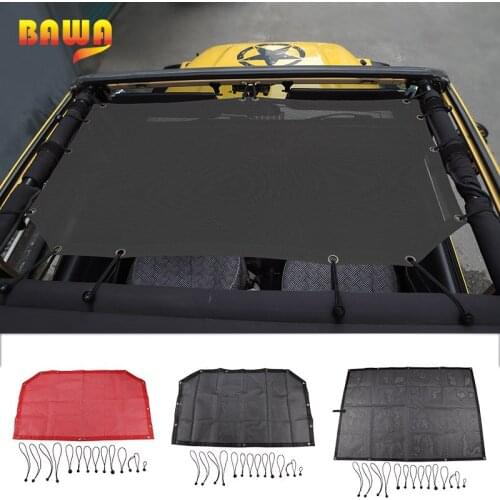 BAWA Car Cover for Jeep Wrangler TJ 1996-2006 SunShade Roof Top Mesh UV Proof Protection Net Accessories for Jeep Wrangler tj
