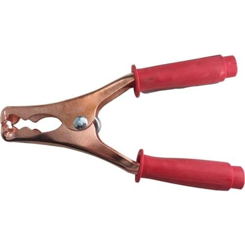 Free shipping 2pc/lot Iron Copper Plated Insulated Car Battery Clips Alligator Clamps Car Clip Clamps Red Color