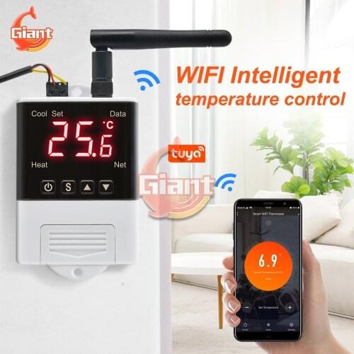 AC 110V 220V DTC2201 Wireless WiFi Temperature Controller Thermostat DS18B20 Sensor Digital Display APP Control for Smart Home
