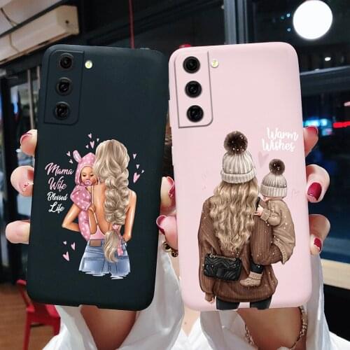 For Samsung Galaxy S21 FE Case Fashion Girls Soft Matte Phone Cover Sumsung S21FE S 21 Lite Fan Edition G990B Shockproof Fundas