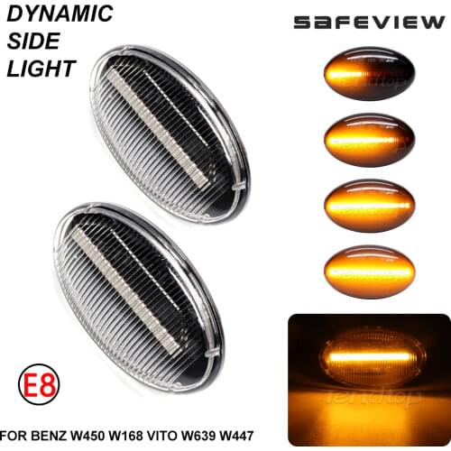 For Benz Smart W450 W452 A-Class W168 Vito W639 W447 Citan W415 LED Dynamic Side Marker Light Repeater Indicator Lamp Blinker