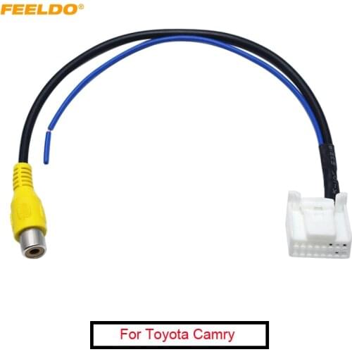 FEELDO 1PC Car Parking Reverse Rear Camera Video Plug Converter Cable Adapter For Toyota Camry 7th Navigation DVD #AM2593