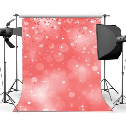 Valentines Day Backdrop Sweet Hearts Bokeh Glitter Sequins Pink Romantic Wedding Girls Lover Party Decoration Wallpaper