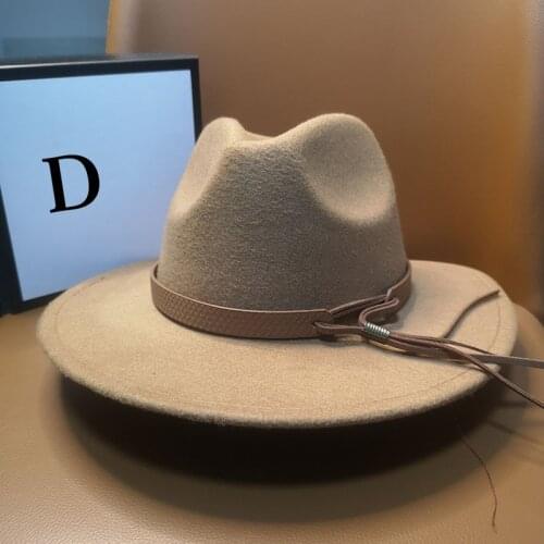 HT229 Unisex Wide Brim Panama Felt Jazz Fedora Hats Belt Buckle Decor Women Trilby Cowboy Cap
