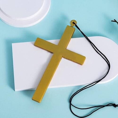 1Pcs Creative Cross Necklace Delicate Decorations Accessory Lightweight Cross Necklace Pendant Ornament for Halloween