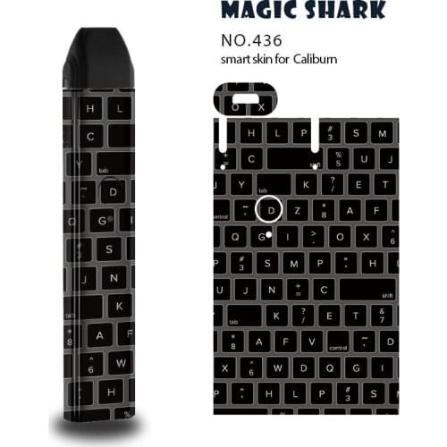 Magic Shark Fish Statue of Liberty Keyboard Stereo PVC 2.5D Sticker Cover Case Wrap Film for Uwell Caliburn