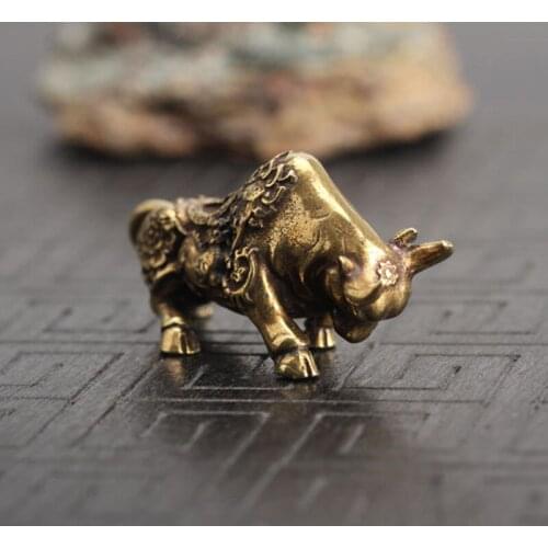 Pure copper niucai niucha pet copper handpieces cattle solid brass small ornaments