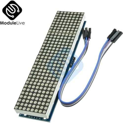 MAX7219 LED Microcontroller 4 In 1 Display With 5P Line Dot Matrix Control Module for Arduino 8 x 8 Dot 5V Common Cathode