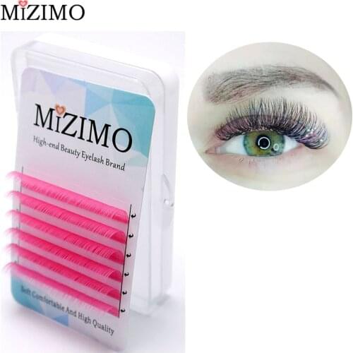 MIZIMO Free shipping New Color grafting eyelash 0.07/0.1mm C/D 8-17mm Rose red Artificial Mink Hair Character Eyelash Extension