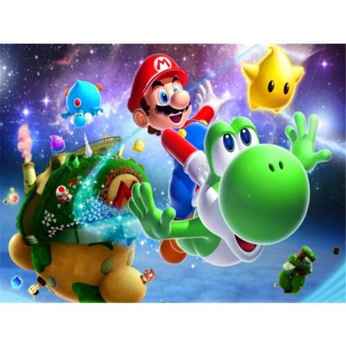 Carton Mario DIY 11CT Embroidery Cross Stitch Kits Craft Needlework Set Cotton Thread Printed Canvas Home Decoration New Sell