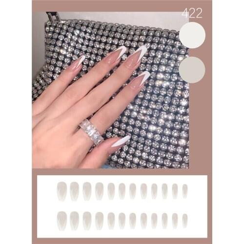 Fake Nails Tips Set Press On Nails With Design Full Cover Artificial Decorate Short Long Coffin False Nails Decoration Tips Kit