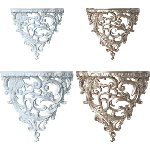 European Style Wall Mount Hanging Floating Shelf Rack Picture Vase Souvenir Display Organizer Decorative Home Office