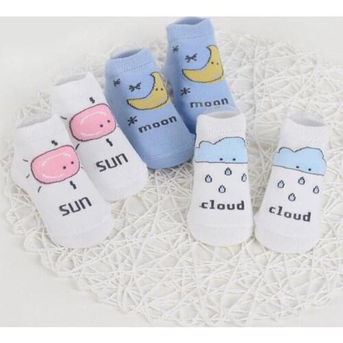 Cartoon unisex newborn baby socks anti slip rubber sole socks for girls/boys cotton toddler boat spring full socks