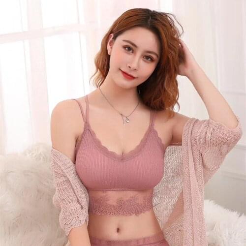 New suit underwear gathered bra sexy lace lingerie beautiful back camisole style wrapped chest tube top