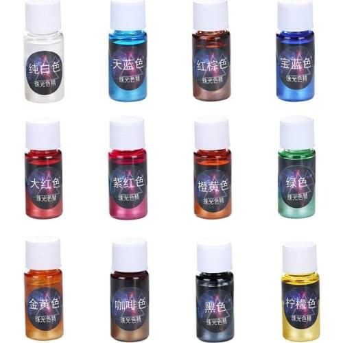10ml Pearlescent Pigment Powder Rainbow UV Resin Epoxy Material For DIY Jewelry Pendant Making Crafts Accessories 12 Colors