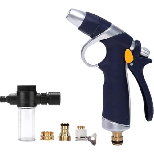 Dropship New High-Pressure Metal Water Spray Gun Car Washer Cleaner Garden Hose Water Gun Sprinkler Foam Pot For The Gardenning