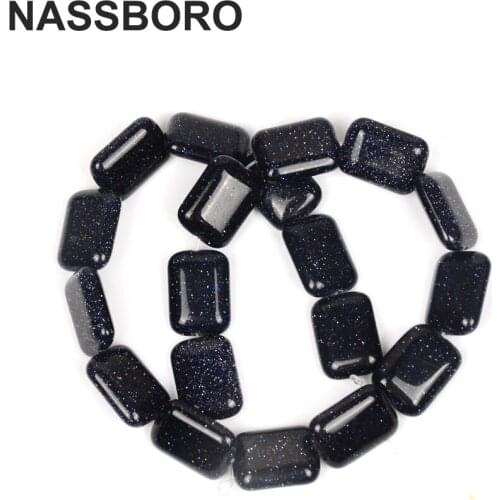 Rectangle 13X18mm Black Sands Natural Stone Beads Lapis Lazuli Spacer Beads For Jewelry Making Bracelet Necklace Diy / Handmade