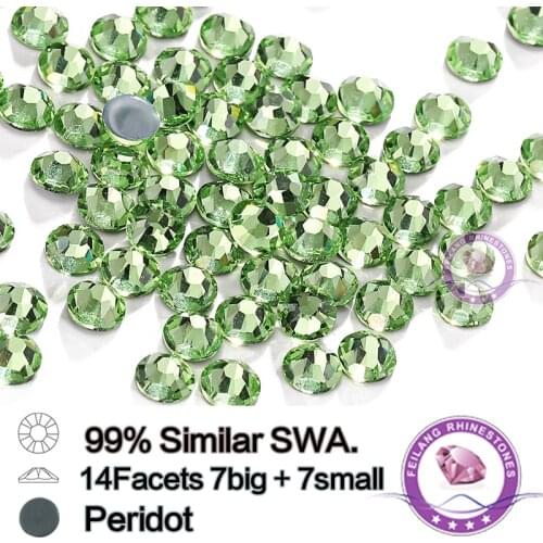 SS16 SS20 Peridot 2028 Hotfix Rhinestones For Clothes 5A Best Shiny Hot Fix Strass Hotfix Stones And Crystals Rhinestone DIY