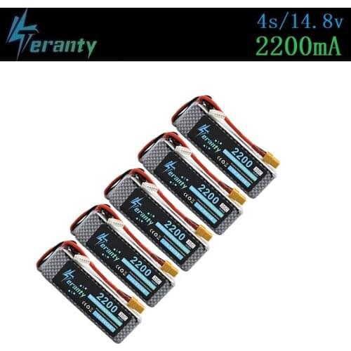 Teranty Power 14.8V 2200mAh Lipo Battery For RC Toys Car Boats Helicopter Parts 4s Lithium battery 14.8v Drone Battery 1pcs-5pcs