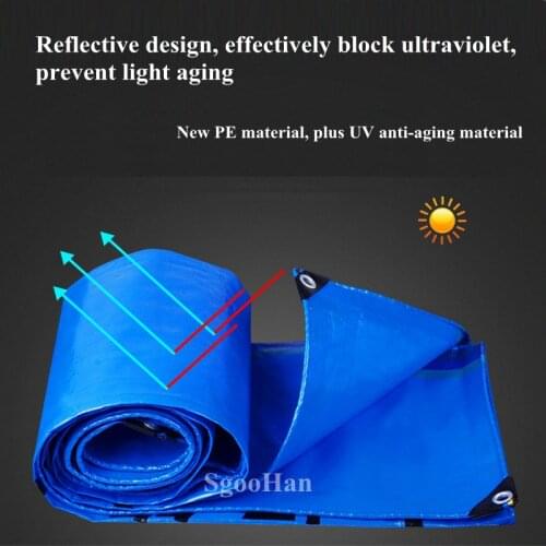 Thick 0.45mm PE Tarpaulin Rainproof Cloth Garden Shading Sail Boat Car Truck Canopy Tarp Ground Sheet Camping Waterproof Cloth