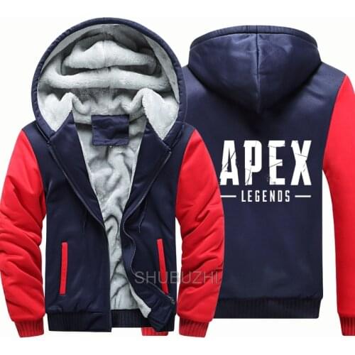 Cap&Mask as Gits APEX LEGENDS hoodies thick warm inner fleece hip hop Rapper Bboy dancer DJ zipper hooded jacket coat
