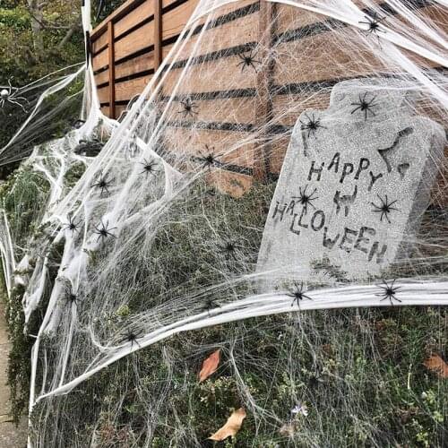20g Halloween Scary Party Decor Stretchy Spider Web Cobweb Cotton Horror Halloween Decoration for Bar Haunted House Scene Props