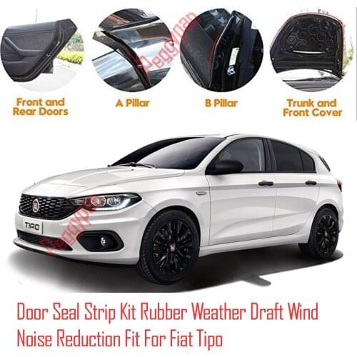 Door Seal Strip Kit Self Adhesive Window Engine Cover Soundproof Rubber Weather Draft Wind Noise Reduction Fit For Fiat Tipo