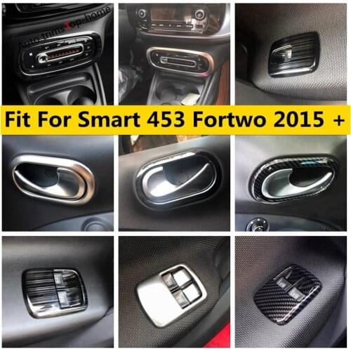 Inner Door Handle Bowl / Car Window Armrest Glass Lift Switch / AC Air Conditioning Cover Trim For Smart 453 Fortwo 2015 - 2020