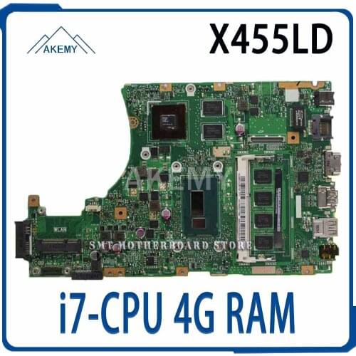 X455LD The laptop motherboard is For Asus W419L Y483L F455 W409L X455L A455L motherboard Original motherboard i7processor tested