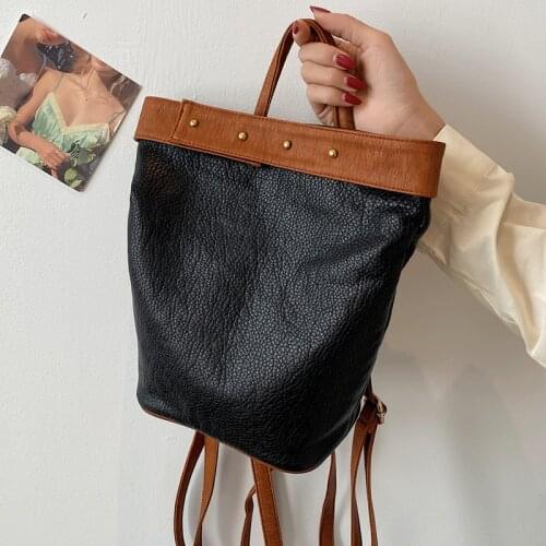 Women Soft Leather Backpacks Teenagers Backpack for Girl Sac Vintage Crossbody Bag Multifunction Bagpack Ladies Shoulder Bags