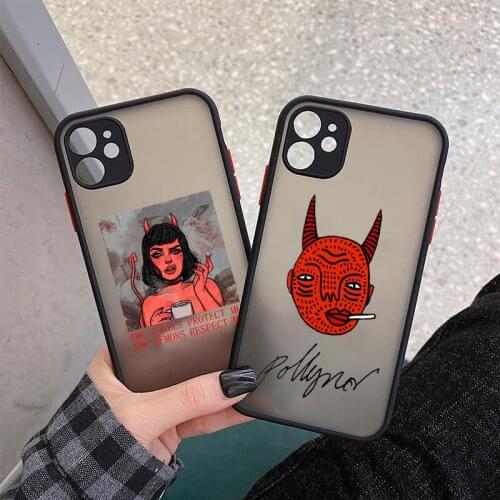 Polly women art Soft Phone Case for iPhone 12 Pro Max SE 2020 11 Pro Max 6s 7 8 Plus XS Max XR X hard PC matte Cover funda coque