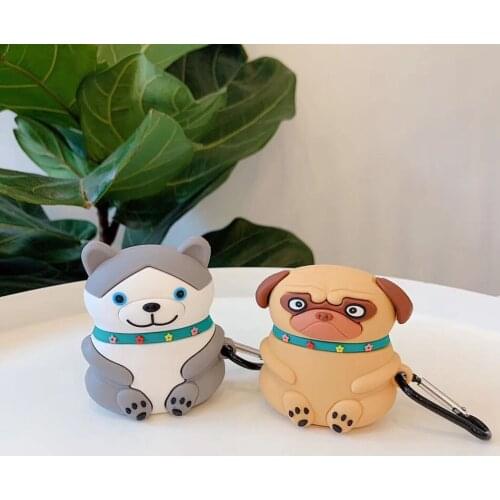 3D Earphone Case For Airpods 2 Case Silicone Cute Dog Pig Cartoon Cover For Apple Air pods Pro 3 Bluetooth Wireless Earpods Case