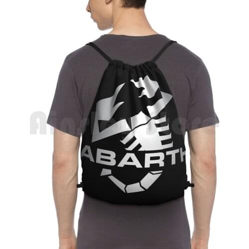 Abarth Logo Backpack Drawstring Bags Gym Bag Waterproof Fiat Abarth Italy Italian 500 124 Racing Race Car Pocket Vintage