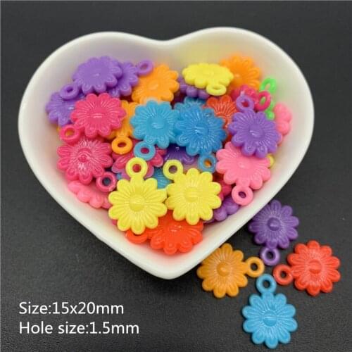 30pcs 20mm Acrylic Beads Sunflower Shape Mixed Colors Beads For Jewelry Making DIY Earrings Necklace Bracelet Accessories