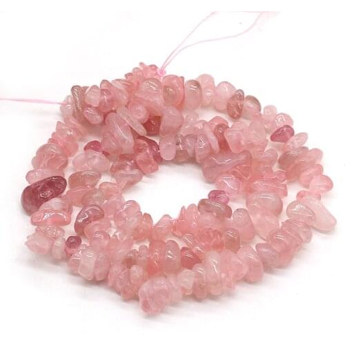 3x5-4x6mm Natural Rose Quartzs Beads Irregular Freeform Gravel Loose Beads For Jewelry Making DIY Necklace Bracelet Length 40cm