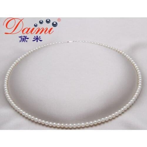 [DAIMI] White/Pink/Purple Colorful Real Pearl Necklace Simple Jewelry Nice Gift For Girl CHA-CHA