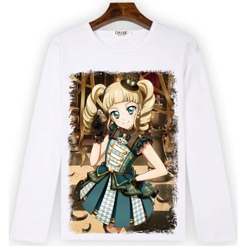 Aikatsu Cosplay T Shirt Hoshimiya Ichigo Kiriya Aoi Spring Autumn Long Sleeves T-Shirt Cartoon Top Tee tshirt Halloween Costume