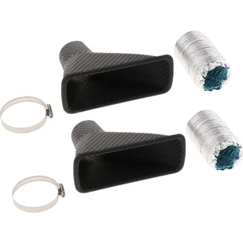 Set of 2 Air Intake Pipe, Car SUV Air Intake Pipe Kit, Front Bumper Turbo Turbine Inlet Pipe, Air Funnel Kit w/ Clamp