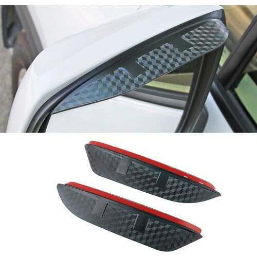 For Toyota Fortuner 2005-2021 Auto Car Side Rear View Mirror Rain Visor Carbon Fiber Texture Eyebrow Sunshade Guard Cover Shield