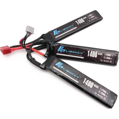 Limskey Power Polymer Lipo Battery 11.1V 1400mah 25C 3S T Plug For Mini Airsoft Guns Battery RC Model Bateria
