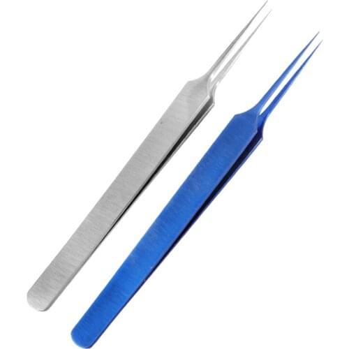 Microscopic instruments ophthalmic forceps 11cm straight tip flying wire vascular fine forceps head 0.1mm without damage