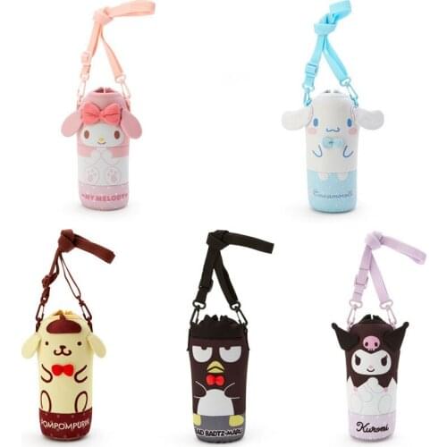 My Melody Cinnamoroll Kuromi Kawaii Water Bottle Set Cute Xo Pomm Purin Cartoon Diagonal Water Cup Bag Diagonal Backpack