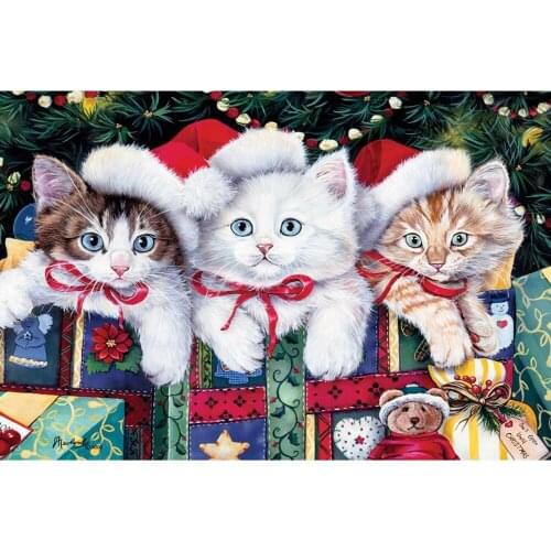 Cats Full Square Round 5D DIY Diamond Painting Kit Kid Christmas Gift Diamond Mosaic Embroidery Rhinestone Picture