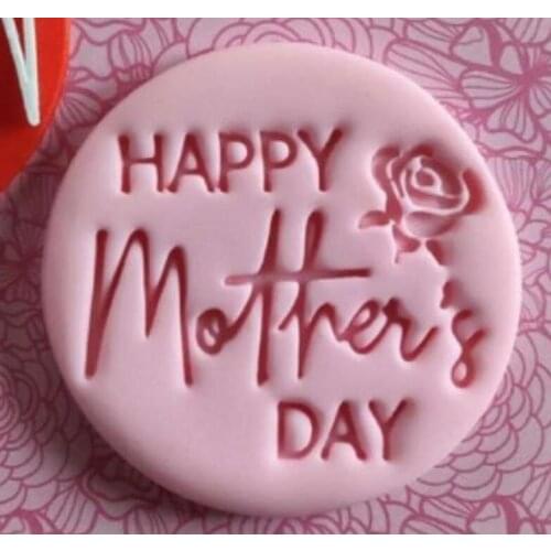 Cake decoration rose happy mothers day plastic mold embosser stamp Fondant cutter Mould tools fondant Baking