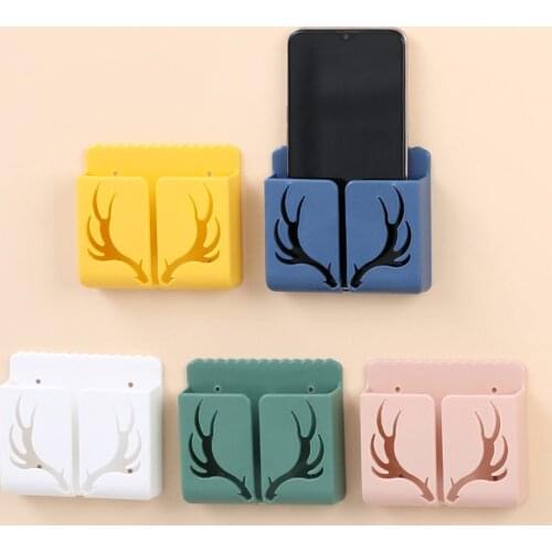 Wall Mounted Storage Box Remote Control Storage Organizer Case For Air Conditioner TV Mobile Phone Plug Holder Stand Rack U3