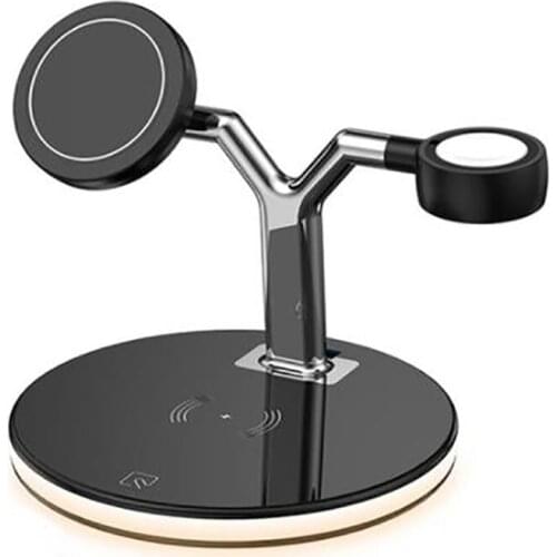 25W 3-in-1 Magnetic Wireless Charger Desktop Stand for iPhone 12S/12 Pro Max/11 Pro Phone Watch Headset Fast Charging