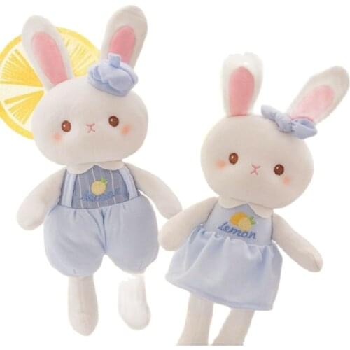 Mini plush Toy High Quality Brown Bear Doll Bunny Stuffed Animals for Children Girl Shy Red Cheek Foxy Blush Rabbit Bag Keychain